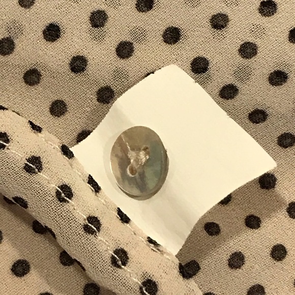 Micro polka dot top lace yolk cream black 1/2 button down Max Edition Size Large - Picture 7 of 7